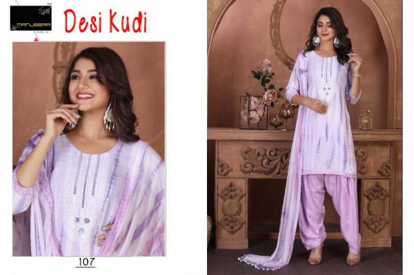 Manjeera Desi Kudi Festive Wear Patiyal Rayon Ready Made Collection